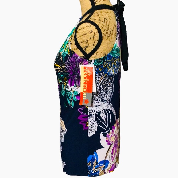 Elie Tahari Beautiful NWT Vibrant Sleeveless Top w/Necktie - Picture 6 of 16